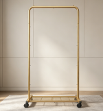 Rolling Metal Clothes Rack with Anti-Slip Rod and Bottom Shelf Structure - Image 2