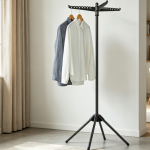 Foldable Drying Rack with Rotating Arm Structure and Space-Saving Storage