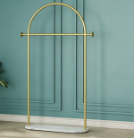 Freestanding Metal Clothes Rack with Extendable Width and Stable Base Structure