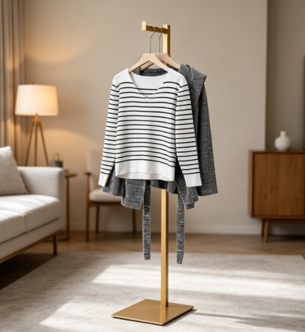 Freestanding Closet Rack with Shelves and Hanging Rods, Storage Organizer