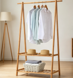 Double Rod Clothes Rack with Wheels, Adjustable Metal Garment Organizer - Image 2