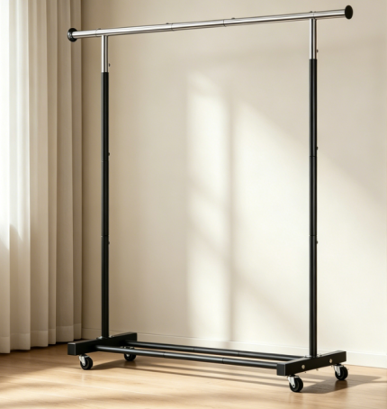 Heavy Duty Rolling Clothes Rack with Shelf, Large Capacity Garment Organizer with Wheels