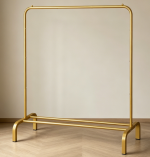 Metal Clothes Rack with Bottom Shelf, Freestanding Garment Hanger for Clothes Storage