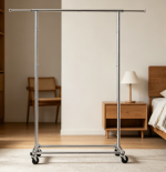 Adjustable Clothes Rack with Smooth Rolling Wheels for Flexible Storage Needs - Image 2