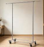 Adjustable Clothes Rack with Smooth Rolling Wheels for Flexible Storage Needs
