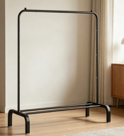 Metal Clothing Rack with Shelf, Garment Organizer for Shirts, Pants and Coats